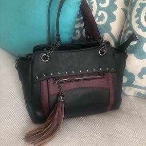 Femina Black and Burgandy Purse